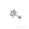MULTI CZ SNOW FLAKE TOP THREADLESS (PUSH IN) 316L SURGICAL STEEL LABRET SET